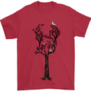 Acoustic Guitar Tree Guitarist Music Band Mens T-Shirt Cotton Gildan Red