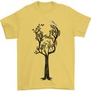 Acoustic Guitar Tree Guitarist Music Band Mens T-Shirt Cotton Gildan Yellow