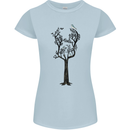 Acoustic Guitar Tree Guitarist Music Band Womens Petite Cut T-Shirt Light Blue