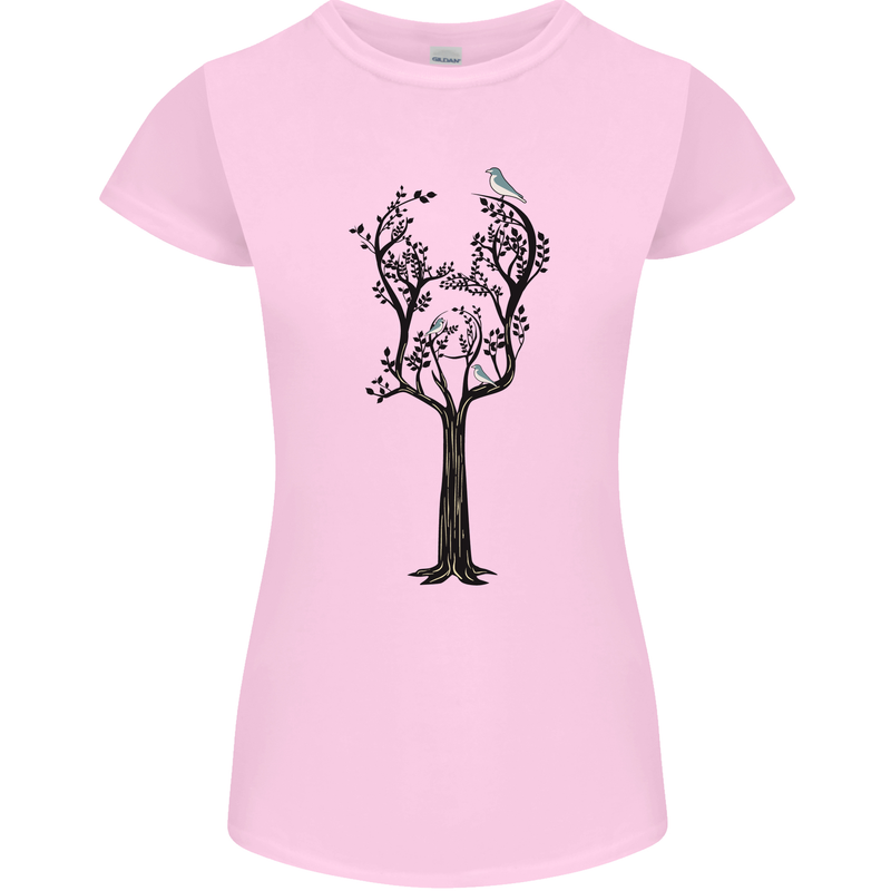 Acoustic Guitar Tree Guitarist Music Band Womens Petite Cut T-Shirt Light Pink