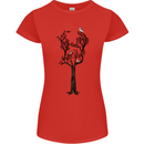 Acoustic Guitar Tree Guitarist Music Band Womens Petite Cut T-Shirt Red