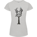 Acoustic Guitar Tree Guitarist Music Band Womens Petite Cut T-Shirt Sports Grey