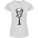 Acoustic Guitar Tree Guitarist Music Band Womens Petite Cut T-Shirt White