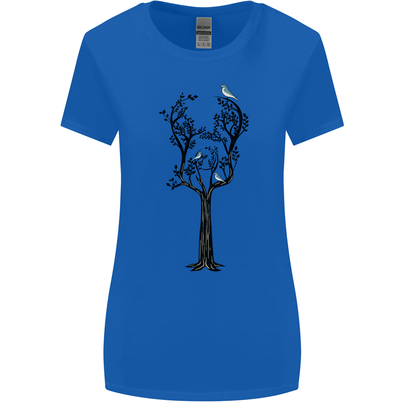 Acoustic Guitar Tree Guitarist Music Band Womens Wider Cut T-Shirt Royal Blue