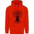 Acoustic Guitar Tree Roots Guitarist Music Childrens Kids Hoodie Bright Red