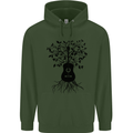 Acoustic Guitar Tree Roots Guitarist Music Childrens Kids Hoodie Forest Green