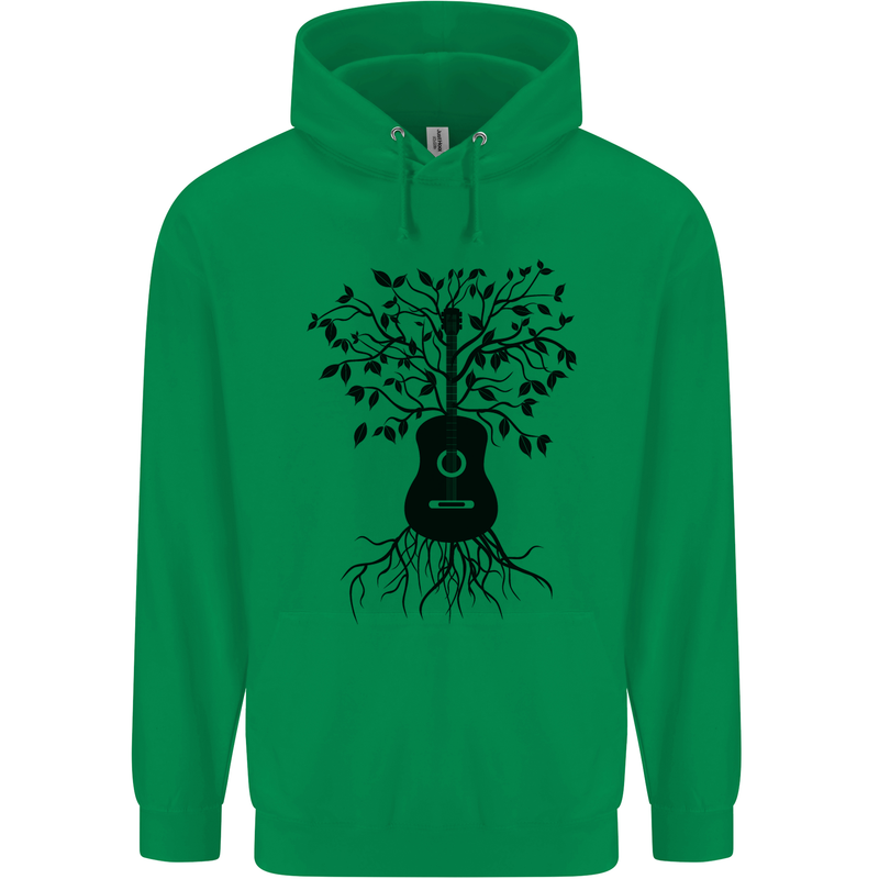 Acoustic Guitar Tree Roots Guitarist Music Childrens Kids Hoodie Irish Green