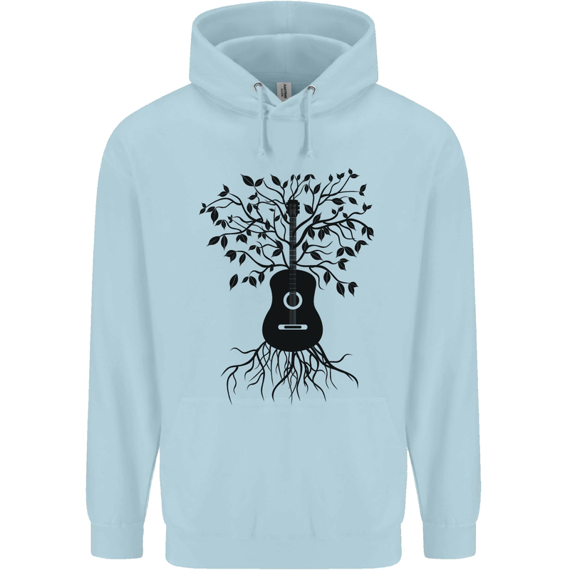 Acoustic Guitar Tree Roots Guitarist Music Childrens Kids Hoodie Light Blue