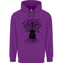 Acoustic Guitar Tree Roots Guitarist Music Childrens Kids Hoodie Purple