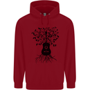 Acoustic Guitar Tree Roots Guitarist Music Childrens Kids Hoodie Red