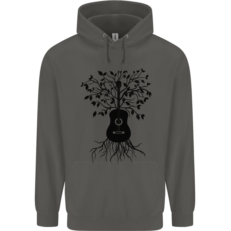 Acoustic Guitar Tree Roots Guitarist Music Childrens Kids Hoodie Storm Grey