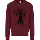 Acoustic Guitar Tree Roots Guitarist Music Kids Sweatshirt Jumper Maroon