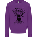 Acoustic Guitar Tree Roots Guitarist Music Kids Sweatshirt Jumper Purple