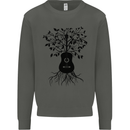 Acoustic Guitar Tree Roots Guitarist Music Kids Sweatshirt Jumper Storm Grey