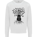Acoustic Guitar Tree Roots Guitarist Music Kids Sweatshirt Jumper White