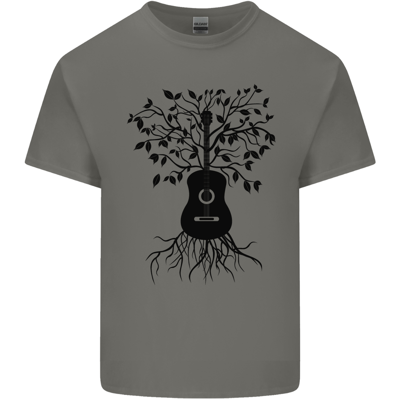 Acoustic Guitar Tree Roots Guitarist Music Kids T-Shirt Childrens Charcoal