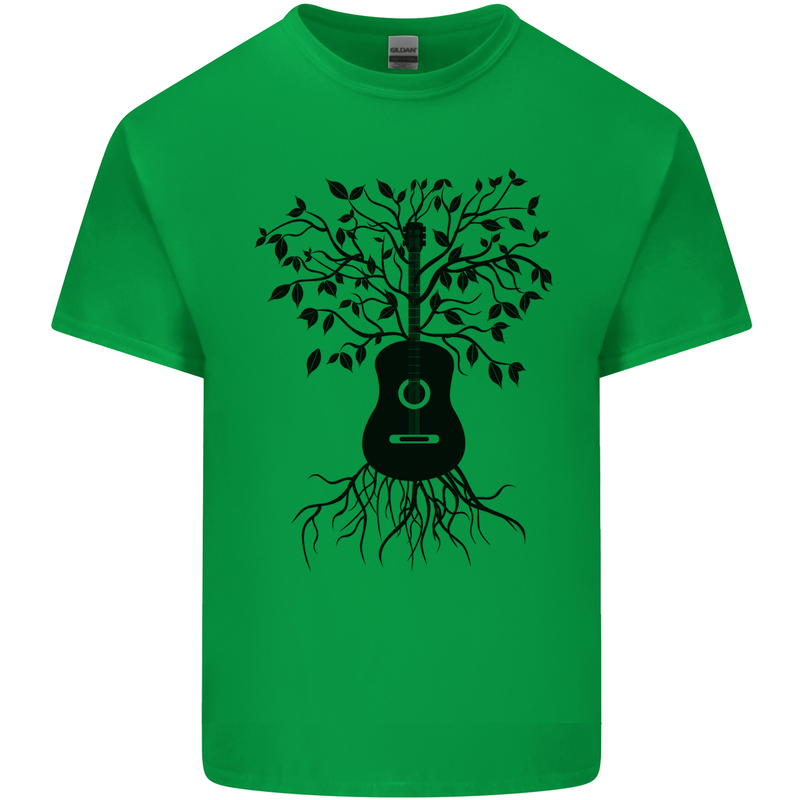 Acoustic Guitar Tree Roots Guitarist Music Kids T-Shirt Childrens Irish Green