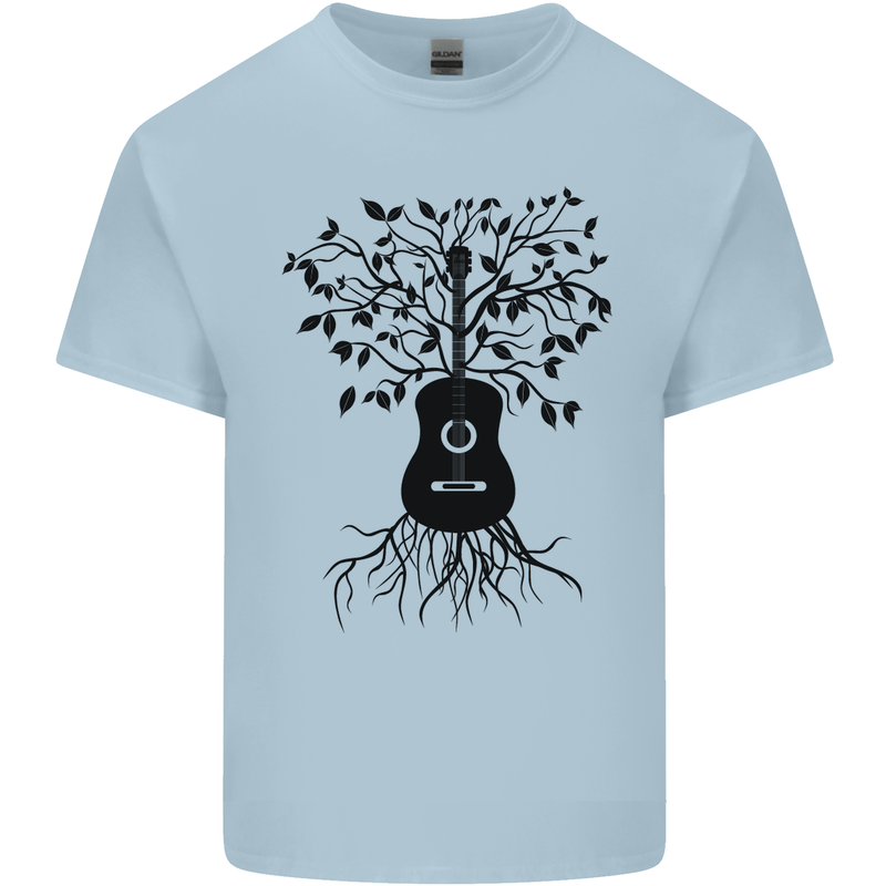 Acoustic Guitar Tree Roots Guitarist Music Kids T-Shirt Childrens Light Blue
