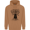 Acoustic Guitar Tree Roots Guitarist Music Mens 80% Cotton Hoodie Caramel Latte