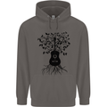 Acoustic Guitar Tree Roots Guitarist Music Mens 80% Cotton Hoodie Charcoal