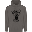 Acoustic Guitar Tree Roots Guitarist Music Mens 80% Cotton Hoodie Charcoal