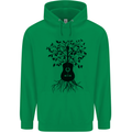 Acoustic Guitar Tree Roots Guitarist Music Mens 80% Cotton Hoodie Irish Green