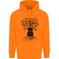 Acoustic Guitar Tree Roots Guitarist Music Mens 80% Cotton Hoodie Orange