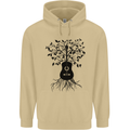 Acoustic Guitar Tree Roots Guitarist Music Mens 80% Cotton Hoodie Sand