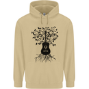Acoustic Guitar Tree Roots Guitarist Music Mens 80% Cotton Hoodie Sand