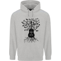 Acoustic Guitar Tree Roots Guitarist Music Mens 80% Cotton Hoodie Sports Grey