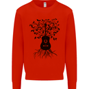 Acoustic Guitar Tree Roots Guitarist Music Mens Sweatshirt Jumper Bright Red