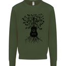 Acoustic Guitar Tree Roots Guitarist Music Mens Sweatshirt Jumper Forest Green