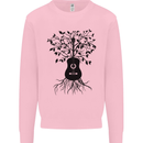 Acoustic Guitar Tree Roots Guitarist Music Mens Sweatshirt Jumper Light Pink