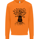 Acoustic Guitar Tree Roots Guitarist Music Mens Sweatshirt Jumper Orange