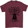 Acoustic Guitar Tree Roots Guitarist Music Mens T-Shirt 100% Cotton Maroon