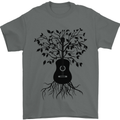 Acoustic Guitar Tree Roots Guitarist Music Mens T-Shirt Cotton Gildan Charcoal