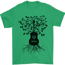 Acoustic Guitar Tree Roots Guitarist Music Mens T-Shirt Cotton Gildan Irish Green