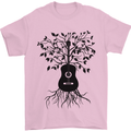 Acoustic Guitar Tree Roots Guitarist Music Mens T-Shirt Cotton Gildan Light Pink