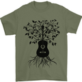 Acoustic Guitar Tree Roots Guitarist Music Mens T-Shirt Cotton Gildan Military Green