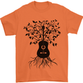 Acoustic Guitar Tree Roots Guitarist Music Mens T-Shirt Cotton Gildan Orange