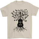 Acoustic Guitar Tree Roots Guitarist Music Mens T-Shirt Cotton Gildan Sand