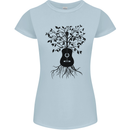Acoustic Guitar Tree Roots Guitarist Music Womens Petite Cut T-Shirt Light Blue
