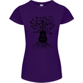 Acoustic Guitar Tree Roots Guitarist Music Womens Petite Cut T-Shirt Purple