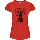 Acoustic Guitar Tree Roots Guitarist Music Womens Petite Cut T-Shirt Red