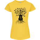 Acoustic Guitar Tree Roots Guitarist Music Womens Petite Cut T-Shirt Yellow