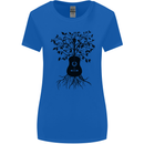 Acoustic Guitar Tree Roots Guitarist Music Womens Wider Cut T-Shirt Royal Blue