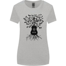 Acoustic Guitar Tree Roots Guitarist Music Womens Wider Cut T-Shirt Sports Grey
