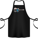 Acoustic Guitar Water Reflection Music Moon Cotton Apron 100% Organic Black