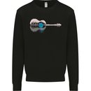 Acoustic Guitar Water Reflection Music Moon Kids Sweatshirt Jumper Black