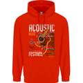 Acoustic Music Country & Western Guitar Childrens Kids Hoodie Bright Red